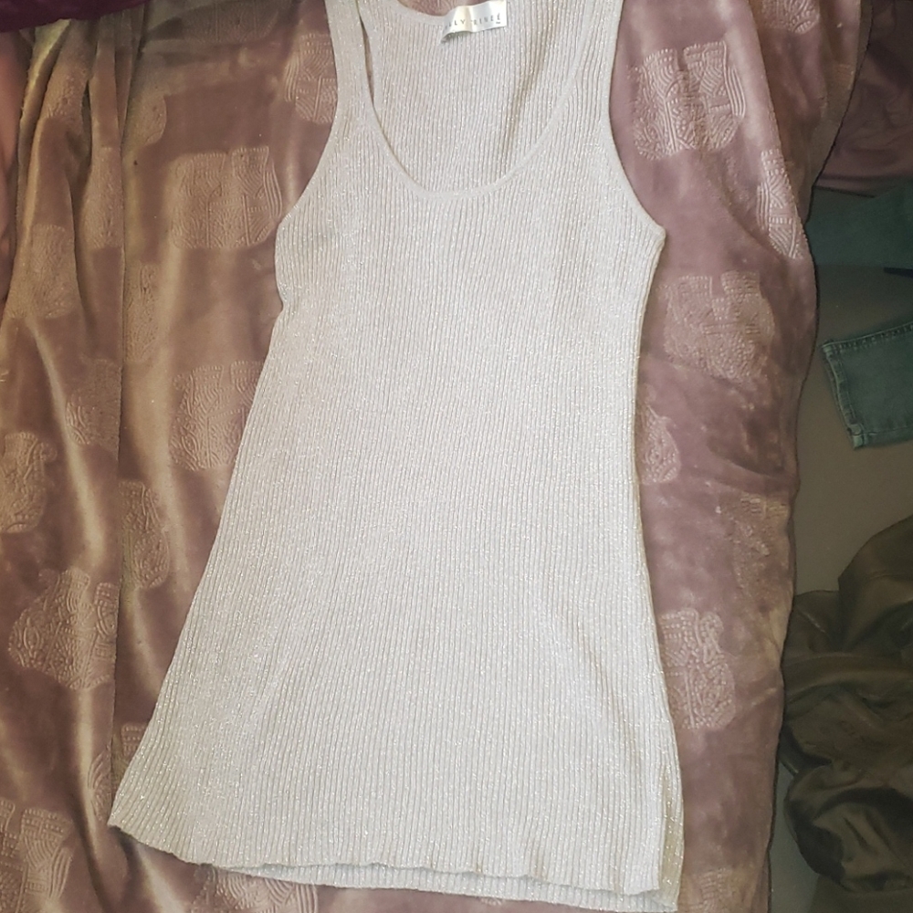Silver sparkly racerback blouse